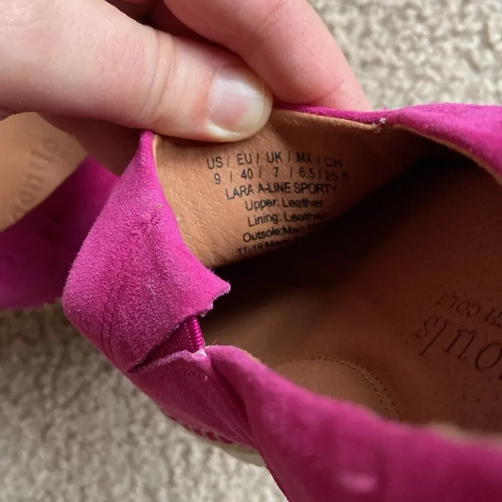 Gentle souls Dark Pink Barbie Suede Lara Sporty Platform Espadrille Loafer